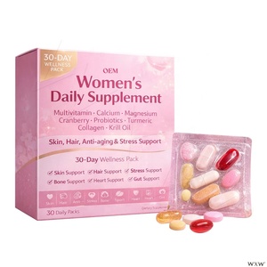 Suplemento Multivitamínico Diario para Mujeres, Paquete <span class=keywords><strong>de</strong></span> 30 Días, Colágeno, Aceite <span class=keywords><strong>de</strong></span> Krill, Arándanos, Probióticos para la Piel y el Cabello, Antienvejecimiento, Apoyo para el Estrés - Product Image 6