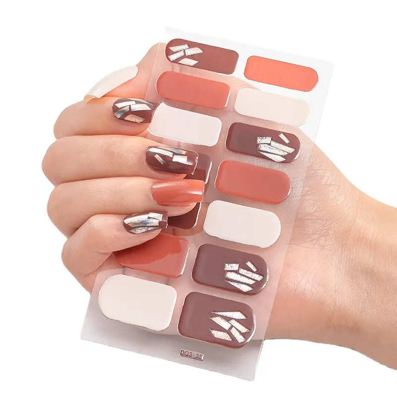 Wholesale Custom Ins style nail sticker 3D laser bronzing process nail polish film Nail Stickers