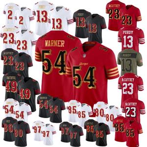 Toptan San Francisco # 85 Kittle # 97 Bosa # 23 McCffrey # 13 Purdy # 54 Warner # 49 Faithful Nakışlı Amerikan Futbolu Forması - Product Image 1