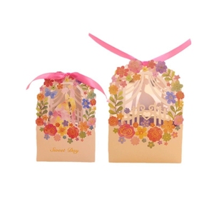 Cajas de Dulces con Estampado Floral y Lazo, Cajas de Regalo de Cartulina Blanca para Bodas, Despedidas de Soltera, Fiestas de Compromiso - Product Image 6