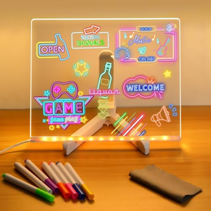 <b>LED</b> Acrylic <b>Board</b> Night <b>Light</b> Message Drawing <b>Board</b> with Foldable Stand Rechargeable Battery & Type-C Interface - Product Image 1