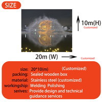 Fuente de agua comercial grande para exteriores Chaohua con pantalla 3D, proyección láser, espectáculo musical y de luces, para lagos y estanques de acero inoxidable