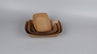 Boîtes carrées rigides jetables en papier kraft résistantes à l'huile pour sushis, aliments pour bébés, conserves, poulet frit, hot-dogs, frites