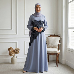 Abaya Nida Súper Suave con Encaje y Parches, Talla Grande, Vestido Musulmán Elegante, Kaftán Dubai, Ropa Islámica Turca para Mujer, Nuevo Modelo de Lujo 2026 - Product Image 4