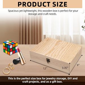Caja de <span class=keywords><strong>Madera</strong></span> de Pino Natural Pulido con Tapa Abatible, Cierre Metálico Antiguo, Caja de Recuerdos de <span class=keywords><strong>Madera</strong></span> <span class=keywords><strong>en</strong></span> Blanco, Regalo de Joyería, Manualidades DIY, Día <span class=keywords><strong>del</strong></span> <span class=keywords><strong>Padre</strong></span> - Product Image 3