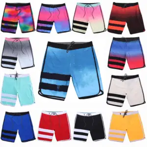 Board Shorts 4 Way Stretch Men's Board Shorts Quick Dry Swim Trunks Beach Short Pant Bathing Suit Male Swimming Wear