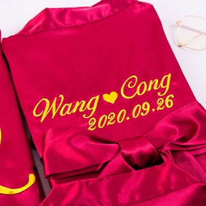 Cerimonia nuziale del commercio all'ingrosso delle donne di abito sposa damigella d'onore del merletto <span class=keywords><strong>vestaglia</strong></span> di seta personalizzata solido <span class=keywords><strong>kimono</strong></span> abiti di raso per la festa nuziale - Product Image 5