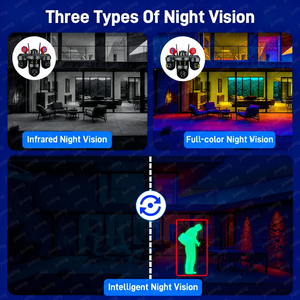 Cámaras de Seguridad CCTV Inalámbricas WiFi con IA UHD de 18MP, Triple Lente, Visión Nocturna de 360°, IP66 para Exteriores, PTZ, Tarjeta SIM 4G - Product Image 4