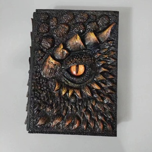Diario in pelle in rilievo drago 3D <span class=keywords><strong>libro</strong></span> A5deluxe animato in rilievo inciso a mano rilegatura termica fogli 244 collezione blocco note - Product Image 4
