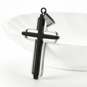 Collier pendentif croix creuse en acier inoxydable pour hommes et femmes, chaîne religieuse unique, pendentifs, accessoires de fabrication de bijoux DIY - Product Image 3