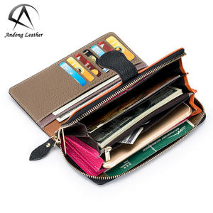 Cartera Larga de Cuero Vacuno Genuino Andong para Mujer, Bolso de Mano Estilo Japonés, Tarjetero, Monedero - Product Image 3