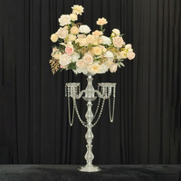 Candélabre moderne à 5 bras en acrylique, support de fleurs en acrylique, décoration de table pour mariages et fêtes