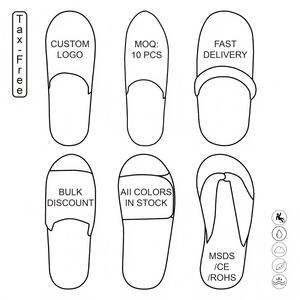 Pantofole <span class=keywords><strong>Spa</strong></span> Traspiranti Monouso con Logo Personalizzato, Antiscivolo in Cotone Vellutato Eco-Friendly per Hotel, all'Ingrosso - Product Image 4