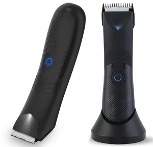 Hatteker vücut düzeltici su geçirmez kasık saç düzeltici USB şarj edilebilir LED tıraş makinesi