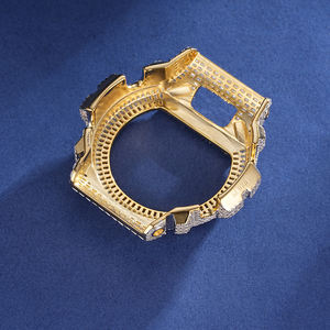 Montre DW 9052-1V en argent sterling 925 avec pavé complet de pierres VVS, lunette sertie de diamants en moissanite glacés - Product Image 6