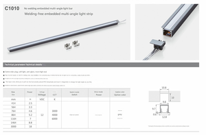 Canal de tira de canal de luz 11*10mm, difusor lineal de PMMA cubierta de PC de plástico perfil de aluminio LED de aleación para accesorios de armario - Product Image 6
