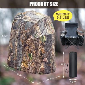 Tenda da Caccia a 3 Pannelli, Rifugio Portatile con Borsa per Trasporto, per Caccia al Cervo, Uccelli Acquatici e Tacchino - Product Image 2
