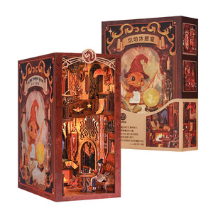 CuteBee Blazing Restroom Miniature Model Wooden DIY House Toy For Teens And Adults Architecture Puzzle <b>Building</b> <b>Block</b> Ornament - Product Image 1