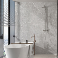 Carreaux de marbre de luxe pour salle de bain, imperméables, de haute qualité, vente en gros, panneaux muraux en PVC, système de fixation par clic, pose facile