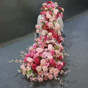 Chemin de table en roses artificielles pour la décoration de scène, de fête, de banquet ou comme centre de table - Product Image 6