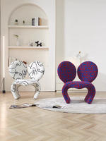 Fauteuil de salon et de chambre moderne et créatif, design Mickey Animal, avec siège rouge