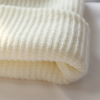 Bonnet en laine mérinos vierge personnalisé pour fabricants de laine, bonnet tricoté d'hiver beige en gros pour femmes et hommes, unisexe