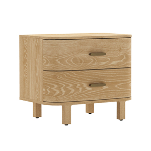 Nightstand In Natural Oak With Two Drawers For <b>Under</b> <b>Bed</b> <b>Storage</b> - Product Image 6