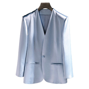 <span class=keywords><strong>Blazer</strong></span> court sans col en soie acétate, style déesse, design de niche haut de gamme, broderie à la main, fin, blanc, pour femmes, nouveauté été - Product Image 5