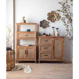 Armadio in legno massello in stile Country casale in stile retrò con mensola, soggiorno mobili in legno massiccio - Product Image 2