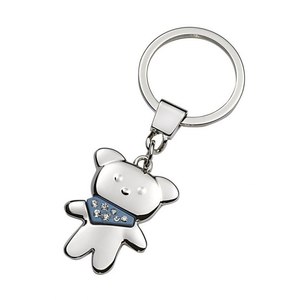 Porte-clés et mousqueton promotionnels ours bleu clair, sans boîte incluse - Product Image 1