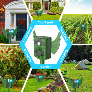 Répulsif Solaire Ultrasonique Anti-Nuisibles Design Ailes d'Ange Écologique Étanche avec Lumière pour le Contrôle des Rongeurs Maison et Jardin - Product Image 2
