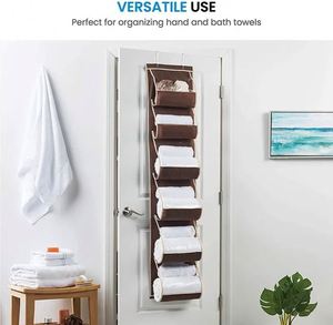 High Quality Foldable 8-Pocket Minimalist Fabric Wall-Mounted Hanging Handbag Clothing Organizer Wardrobe Storage <b>Polybag</b> - Product Image 2