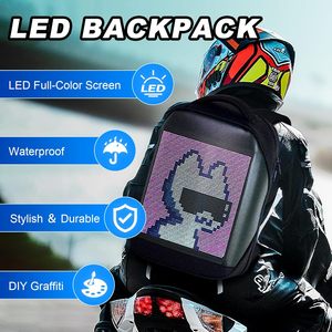 LED <b>Backpack</b> 20-37L Waterproof Laptop Bag with Programmable Screen for Camping and Travel - Product Image 2