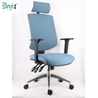 Chaise de bureau de direction ergonomique moderne personnalisée Base en acier inoxydable Hauteur réglable 3 leviers Mécanisme robuste Tissu