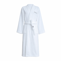 Robe Kimono Unisexe à Col, Double Face, Blanche, Respirante et Douce, pour Cadeau d'Entreprise et de Marché, Ceinturée, Service OEM