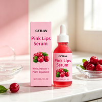 Sérum éclaircissant pour les lèvres rose à marque privée, huile pour les lèvres hydratante et adoucissante, réparation des cuticules mortes, sérum à l'acide hyaluronique pour les lèvres, vente en gros