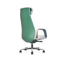Chaise de bureau de direction en cuir italien de luxe, chaise de direction en cuir de vachette avec fonction d'inclinaison, bureau d'étude pour ordinateurs.