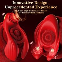 Anneau vibrant pour pénis et stimulateur de testicules Rose Flower Biyi Semen Locking Ring pour hommes