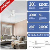 Ventilateur de plafond 1stshine 48 pouces à pales réversibles électriques, design élégant, éclairage écologique avec chaîne de tirage
