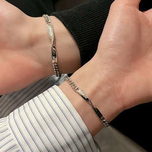 Braccialetto Personalizzato <span class=keywords><strong>per</strong></span> Coppie <span class=keywords><strong>per</strong></span> <span class=keywords><strong>San</strong></span> <span class=keywords><strong>Valentino</strong></span>, in Acciaio Inossidabile, Antiossidante, Impermeabile, Regalo Inciso Personalizzato <span class=keywords><strong>per</strong></span> Uomini e Donne - Product Image 2