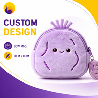 Porte-monnaie en peluche personnalisé avec broderie Sakura, jouets mignons, portefeuille, cadeau, pochette à fermeture éclair, peluches