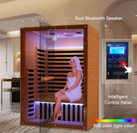 Sauna Infrarouge Personnalisé Meilleure Vente pour 2 Personnes, Sauna d'Intérieur en Bois de Pruche, Cabine de Sauna Sec
