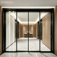 Puertas Corredizas de Vidrio de Aluminio Modernas, Marco Metálico Delgado, Vidrio Templado, Ventana Panorámica para Apartamentos Pequeños, Estudios y Salas de Estar