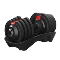 Modèles explosifs équipement de gymnastique haltères ensembles d'haltères réglables 18KG 40LB haltère réglable Portable en caoutchouc