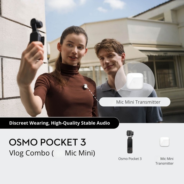Osmo Pocket 3 4K Waterproof Wide Angle CMOS Vlog Combo with Face Tracking SD Action Ready Sport Action Camera