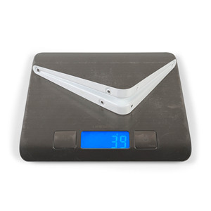 Настенный Стальной правый треугольник 5x6 дюймов, 90 градусов, L-образный угол, белый подвесной кронштейн для крепления на полке - Product Image 4