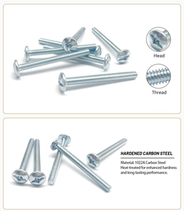 # Vis de fixation pour meuble, tête en truss galvanisée, fente carrée, 8-32 x 2, pour bouton de porte de placard, poignée de tiroir de commode - Product Image 1
