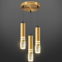 Lustre en cristal de fer à LED de vente chaude lampe de forme longue exclusive transfrontalière pour la taille de cuisine petite