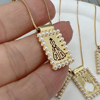 Nouvel Arrivage Transfrontalier Collier Pendentif Perle Shinzue Portrait Européen et Américain Chaîne Carrée Réglable Universelle Ornement