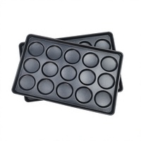 Plaque de cuisson et moule à hamburgers antiadhésifs en acier et aluminium robuste de 4 pouces, 15 cavités, résistantes au four, pour la préparation de burgers